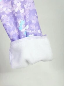 SHEIN 1 Miếng Bé gái tuổi teen Hoạt hình In Khóa kéo-Mặt trước Áo khoác bóng chày Đối với Mùa thu Và Mùa Đông - Màu Lilac Tím - Xem 6