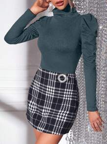 SHEIN LUNE 長袖t恤 - 霧霾藍 - 查看 1