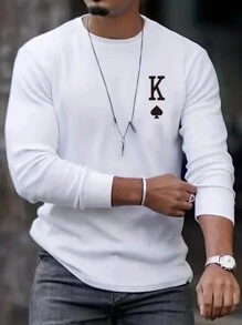 Manfinity Homme Männer Playing Card Druck Splicing T-shirt