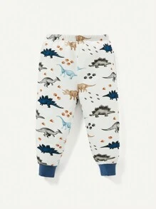 Cozy Pixies Baby Boy Snug Fit Pajama Set, Including Crew Neck Top And Footed Pants