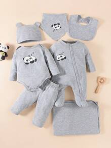 SHEIN Seven-piece Baby Boy Gift Box Set - Grey - View 1
