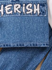 SHEIN Young Boy Letter Print 2 In 1 Hooded Jacket And Pants Set For Fall/Winter - Blue - View 3