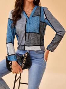 SHEIN Tall Camisa De Color En Contraste Para Mujer - Negro - Ver 7