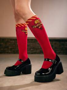 Harry Potter | ROMWE 1 Par De Calcetines De Media Pantorrilla Para Mujeres