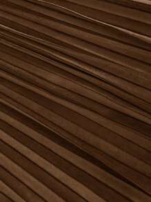 Tween Girl Solid Pleated Skirt - Brown - View 4