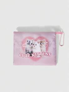 ROMWE Kawaii Cartoon Cat Portable Tote Bag, Water-resistant & Scratch-resistant Women's Handbag - Multicolor - View 4