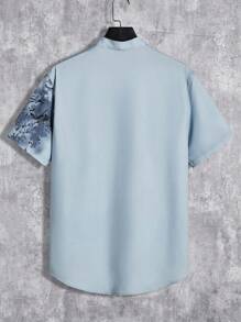 GENTILAND Men Plants Print Shirt - Multicolor - View 2