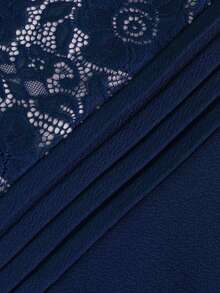 HOMEYEE Rochie de petrecere cu decolteu în V, cu mâneci 3/4 din dantelă, cu tiv leagăn, pentru cocktail