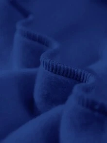 Flirla 加大尺寸字母圖形下垂肩保暖運動衫 - 黑色 - 查看 3