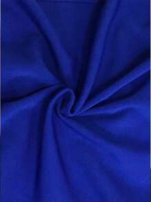 European & American Style Button Decor Simple Casual Streetwear Pants For Women - Xanh đậm - Xem 4