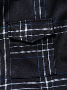 Manfinity Homme Nam Kẻ sọc Túi có nắp Áo khoác - màu đen - Xem 7