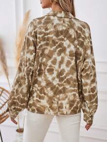 SHEIN Privé Camisa Teñida Con Nudos Y Cuello - Multicolor - Ver 2