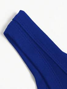 Của phụ nữ Dệt kim Không tay Đầm Áo len - Xanh đậm - Xem 3