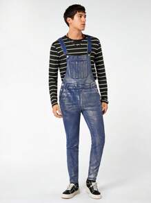 Manfinity VCAY Petos mezclilla de hombres - Plateado - Ver 5