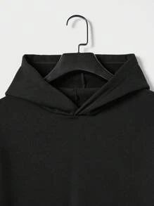 SHEIN Cottnline Men Galaxy Print Hoodie & Sweatpants - Black - View 7