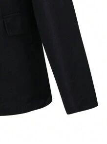 SHEIN Tween Boy Gentleman 2 Pieces Set: Contrast Collar & Chest Suit Jacket + Trousers, Formal Outfit For Birthday Party, Ceremony, Wedding, Christening, Anniversary