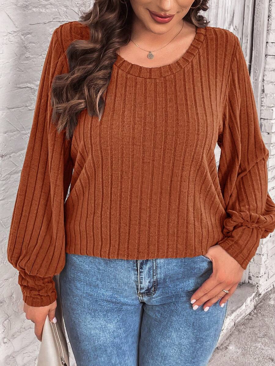 SHEIN LUNE Camiseta T De Gran Tamaño - Óxido marrón - Ver 1