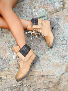 Styleloop Giày bốt đi xe máy đa năng khối màu cổ điển - Màu Khaki - Xem 4