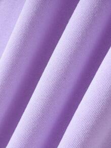 SHEIN Essnce Của phụ nữ mặt trời Thương hiệu In Lông cừu Áo nỉ - Màu tím - Xem 4