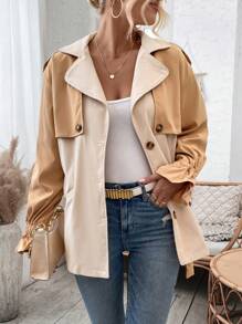 Chiquease Ladies' Patchwork Single Breasted Trench Coat Fall Cloth For Women - Multicolor - View 1