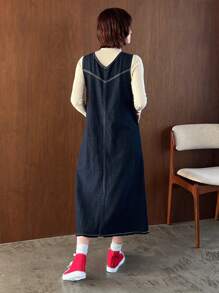 FRIFUL 1 Miếng Của phụ nữ Vá lại Túi Đầm Denim - Màu xanh lam - Xem 2