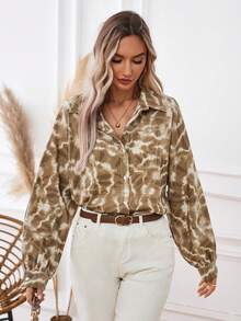 SHEIN Privé Camisa Teñida Con Nudos Y Cuello - Multicolor - Ver 5