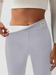 SHEIN LUNE Leggings térmicos con parche de letra