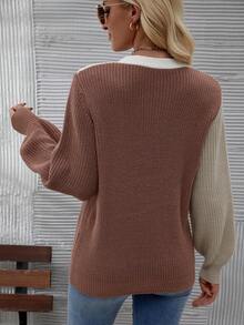 EMERY ROSE 女性拼色套頭毛衣 - 彩色 - 查看 2