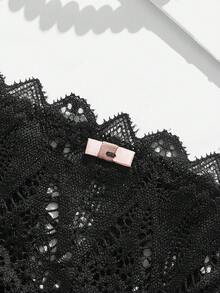 Lullawish Floral Lace Thong, Sexy Lingerie - Black - View 4
