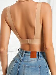 女用無縫邊緣帶介紹的胸罩 - 杏色 - 查看 1