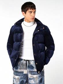 Manfinity VCAY Chaqueta acolchada con cremallera de ajuste holgado para hombre