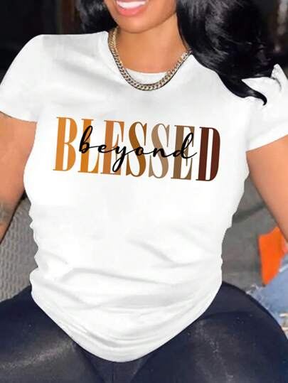 Black Queen Afro Dripping Art Women's Plus Casual Tee T-Shirt