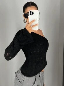 SHEIN ICON 女士毛衣 - 黑色 - 查看 6