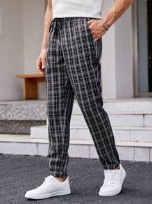 Manfinity RebelGame Men's Plaid Woven Trousers With Slanted Pockets - Multicolor - View 1