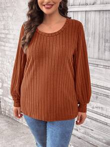 SHEIN LUNE Camiseta T De Gran Tamaño - Óxido marrón - Ver 4