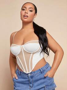 SHEIN BAE 大碼吊帶背心 - 白色 - 查看 1