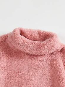SHEIN EZwear Áo nỉ thêu hình trái tim giả thả vai - Hồng - Xem 4