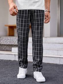 Manfinity RebelGame Men's Plaid Woven Trousers With Slanted Pockets - Multicolor - View 4