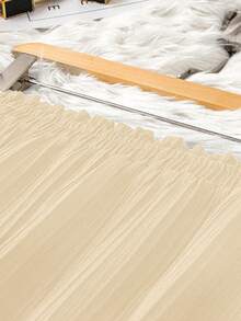 SHEIN LUNE 加大碼實色彈性腰短裙 - 杏色 - 查看 3