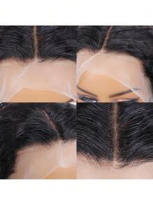 13x4 水波紋前綁式人髮Lace Front Wig，長度22-26 英吋，透明髮線180%密度漂白結點，女士用天然黑色預擺放髮線 - SNatural - 查看 5