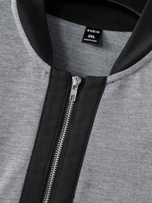 Manfinity Homme 男士大尺碼長袖長褲兩件套 - 深灰色 - 查看 4