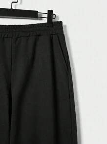 SHEIN Cottnline Men Galaxy Print Hoodie & Sweatpants - Black - View 3