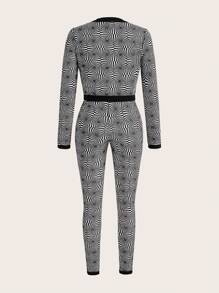 Willy Wonka and the Chocolate Factory X SHEIN Allover Print Button Front Jacket & Pants