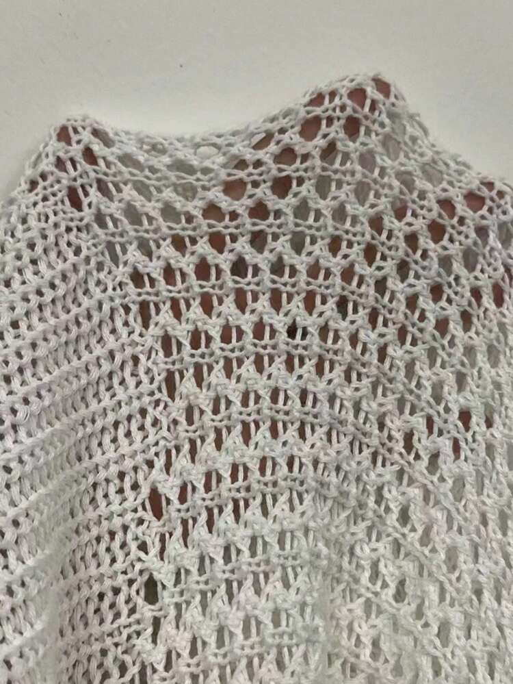 Women'S Long Sleeve Hollow Out Lace Up Cover Up Summer