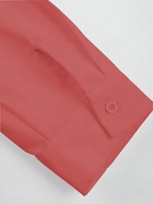 Vestido De Color Sólido De Talla Grande - Rosa vieja - Ver 7