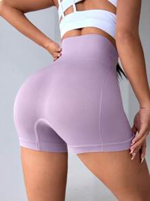 Easithlete Solid Color Wide Waistband Sports Shorts Biker Shorts Jogger Shorts Stretchy Shorts - Multicolor - View 5