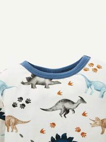 Cozy Pixies Baby Boy Snug Fit Pajama Set, Including Crew Neck Top And Footed Pants