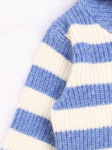 Baby Girls' Stripe Hooded Cardigan With Buttons - Blue - View 6