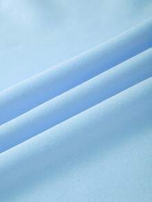 SHEIN EZwear 標語和蝴蝶印花袋鼠口袋抽繩保暖連帽衫 - 藍色 - 查看 5