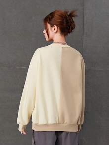 SHEIN Thiếu niên cô gái Hai âm Thả vai Áo nỉ - Nhiều màu - Xem 2
